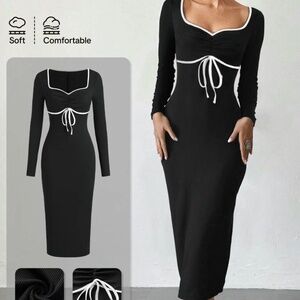 Yozy body con dress with white trim